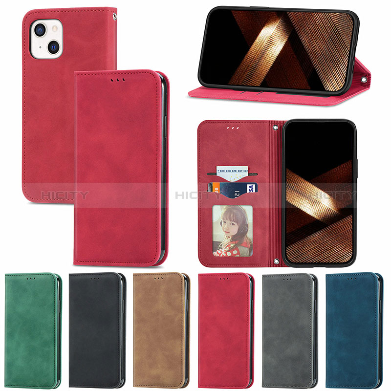 Handytasche Stand Schutzhülle Flip Leder Hülle H30 für Apple iPhone 15 groß