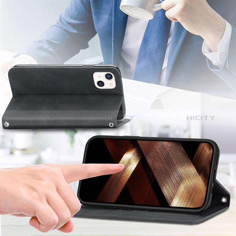 Handytasche Stand Schutzhülle Flip Leder Hülle H30 für Apple iPhone 15 groß