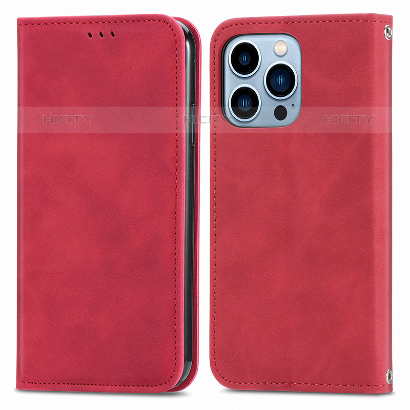 Handytasche Stand Schutzhülle Flip Leder Hülle H30 für Apple iPhone 15 Pro Rot Plus