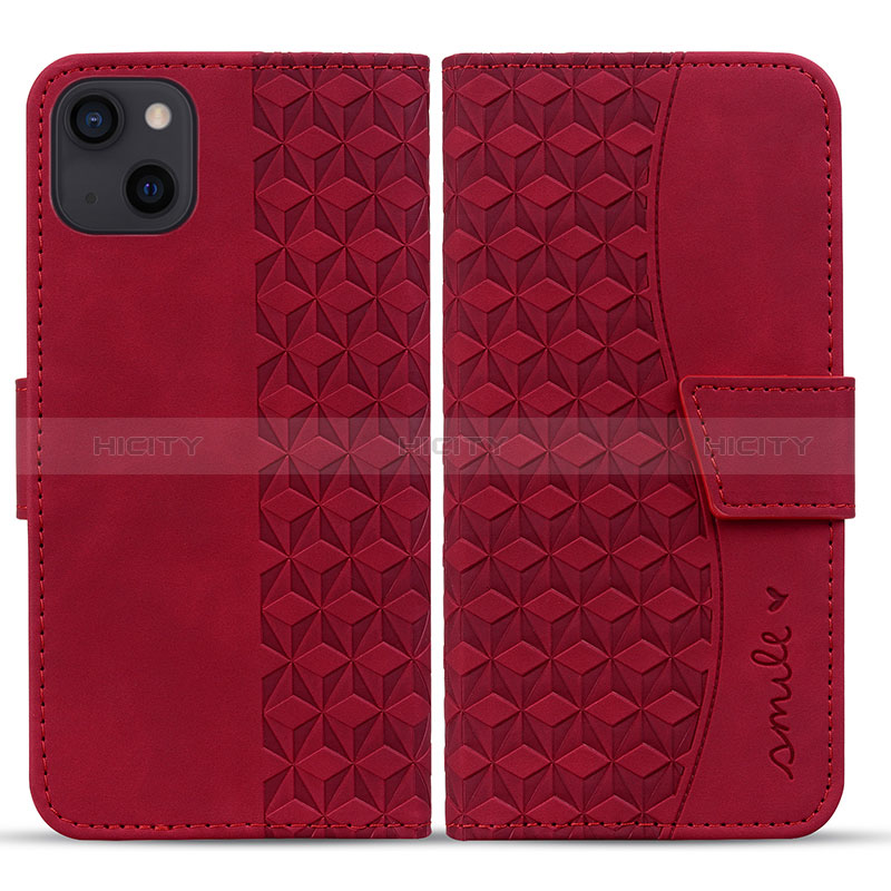 Handytasche Stand Schutzhülle Flip Leder Hülle HF1 für Apple iPhone 14 Rot