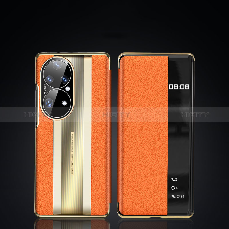 Handytasche Stand Schutzhülle Flip Leder Hülle JB2 für Huawei P50 Pro Orange