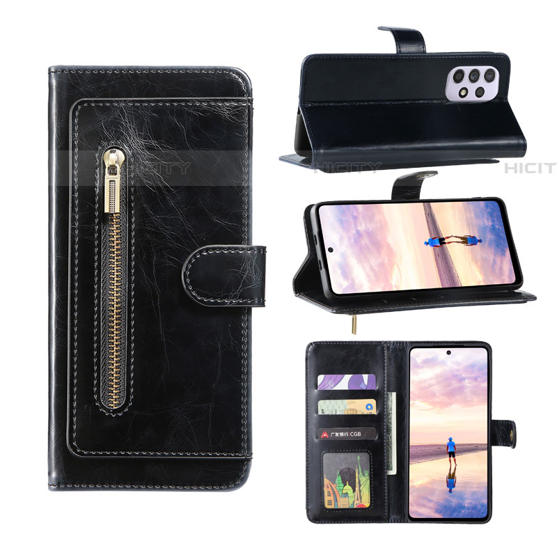 Handytasche Stand Schutzhülle Flip Leder Hülle JDK1 für Samsung Galaxy A52 5G Schwarz