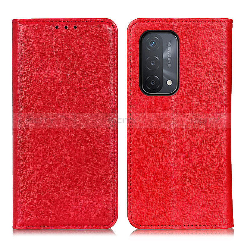 Handytasche Stand Schutzhülle Flip Leder Hülle K01Z für Oppo A74 5G Rot Plus