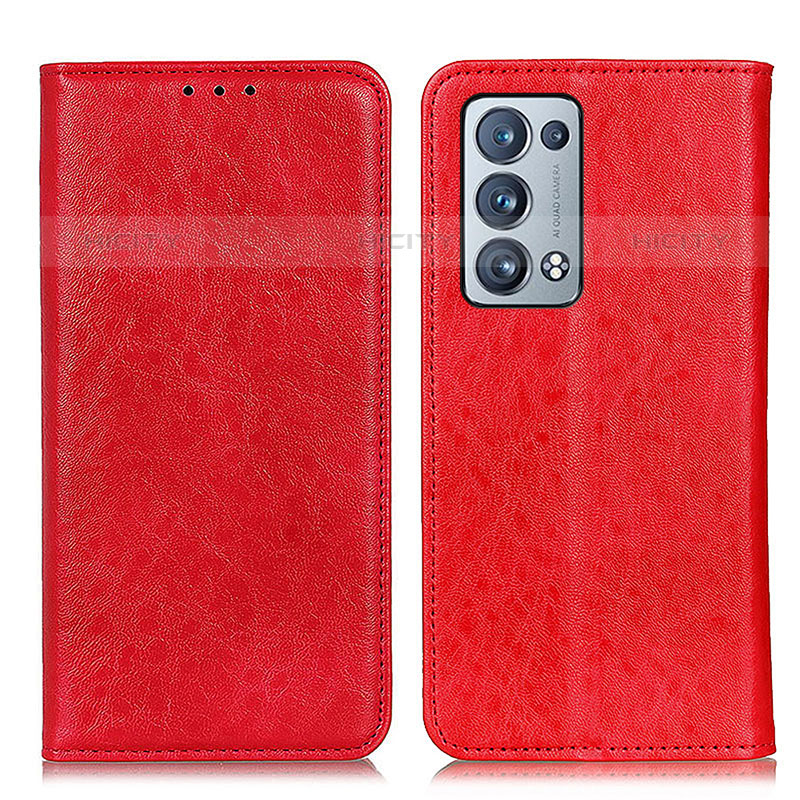 Handytasche Stand Schutzhülle Flip Leder Hülle K01Z für Oppo Reno6 Pro 5G Rot