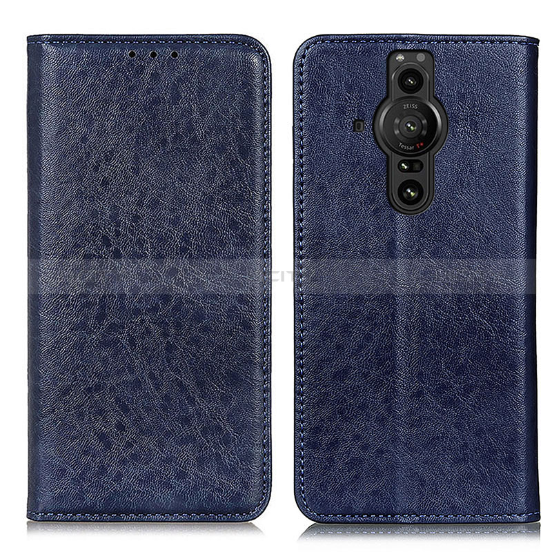 Handytasche Stand Schutzhülle Flip Leder Hülle K01Z für Sony Xperia PRO-I Blau