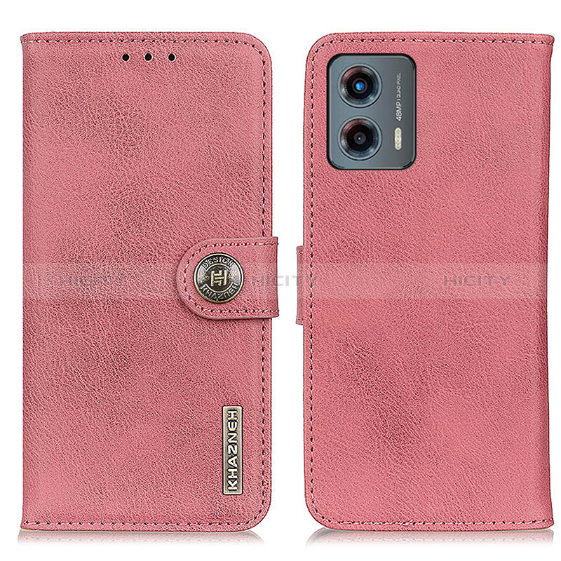 Handytasche Stand Schutzhülle Flip Leder Hülle K02Z für Motorola Moto G 5G (2023) Rosa Plus