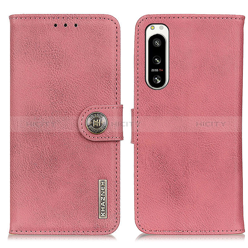 Handytasche Stand Schutzhülle Flip Leder Hülle K02Z für Sony Xperia 5 IV Rosa Plus