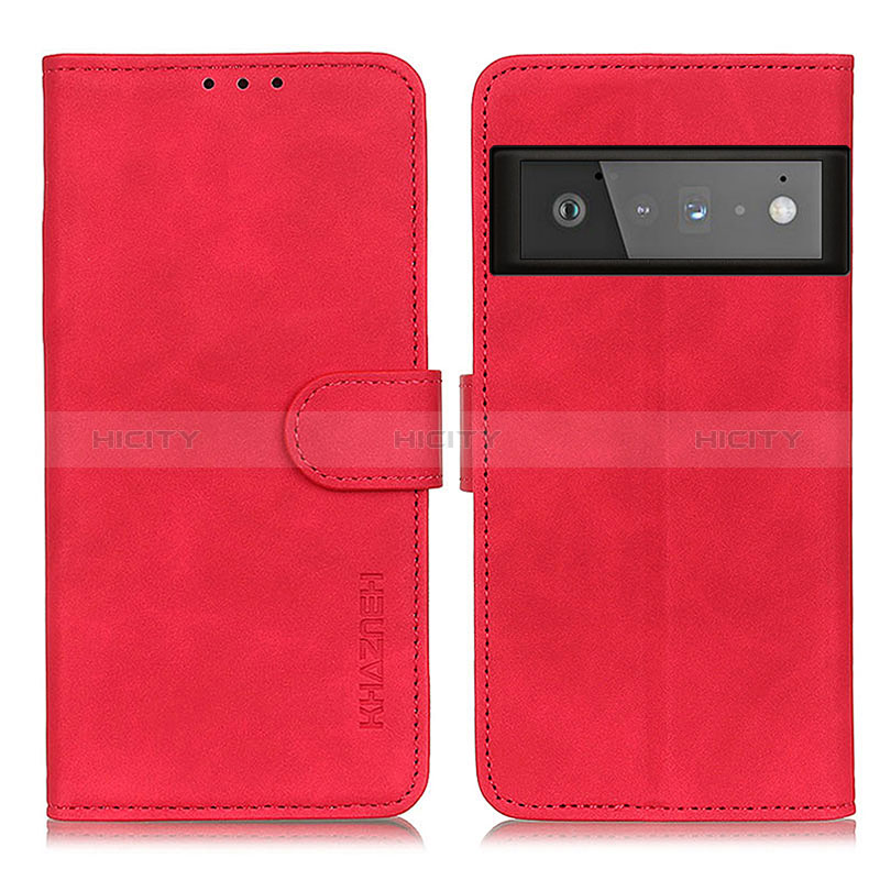 Handytasche Stand Schutzhülle Flip Leder Hülle K03Z für Google Pixel 6 Pro 5G Rot Plus