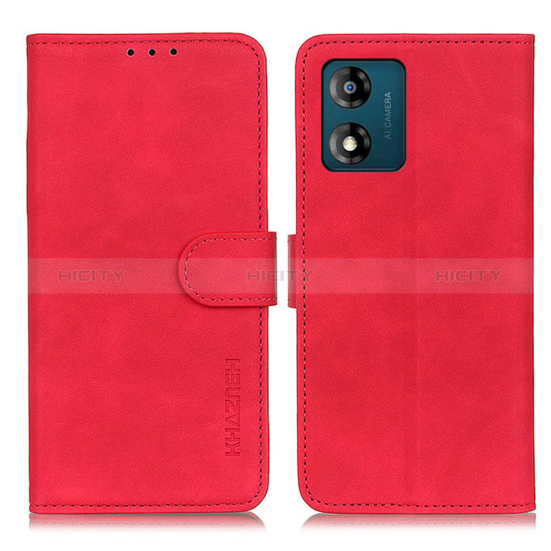 Handytasche Stand Schutzhülle Flip Leder Hülle K03Z für Motorola Moto E13 Rot