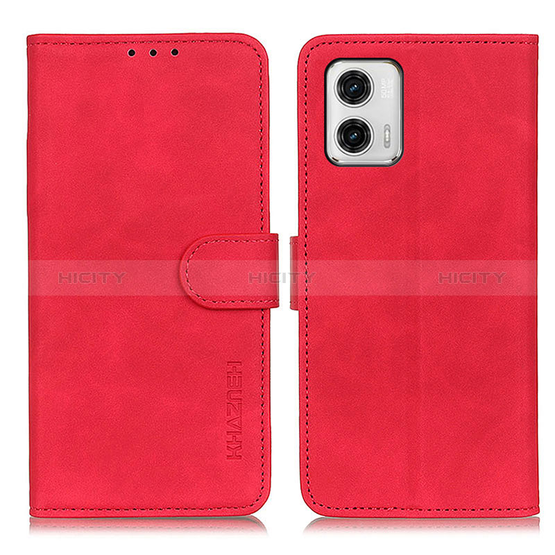 Handytasche Stand Schutzhülle Flip Leder Hülle K03Z für Motorola Moto G73 5G Rot Plus