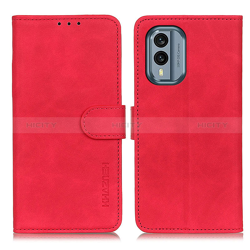 Handytasche Stand Schutzhülle Flip Leder Hülle K03Z für Nokia X30 5G Rot