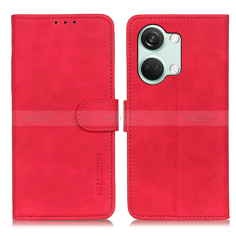 Handytasche Stand Schutzhülle Flip Leder Hülle K03Z für OnePlus Ace 2V 5G Rot Plus