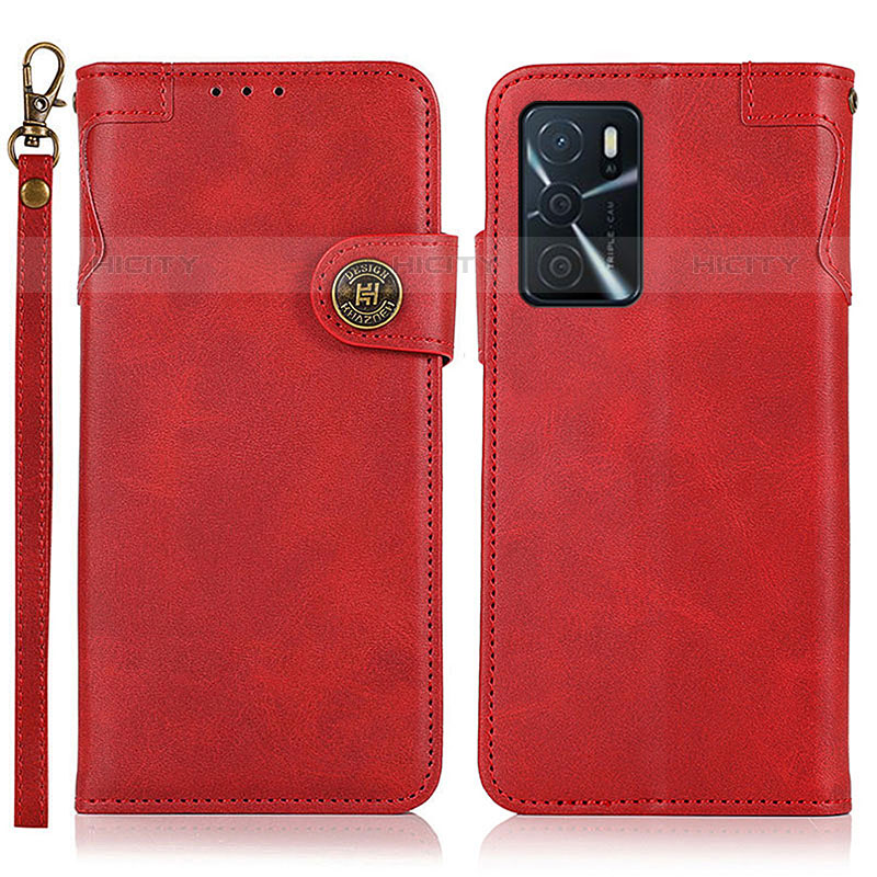 Handytasche Stand Schutzhülle Flip Leder Hülle K03Z für Oppo A16s Rot Plus