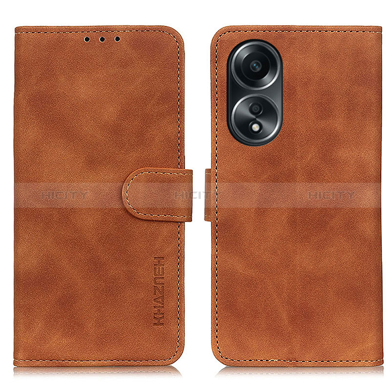 Handytasche Stand Schutzhülle Flip Leder Hülle K03Z für Oppo A18 Braun