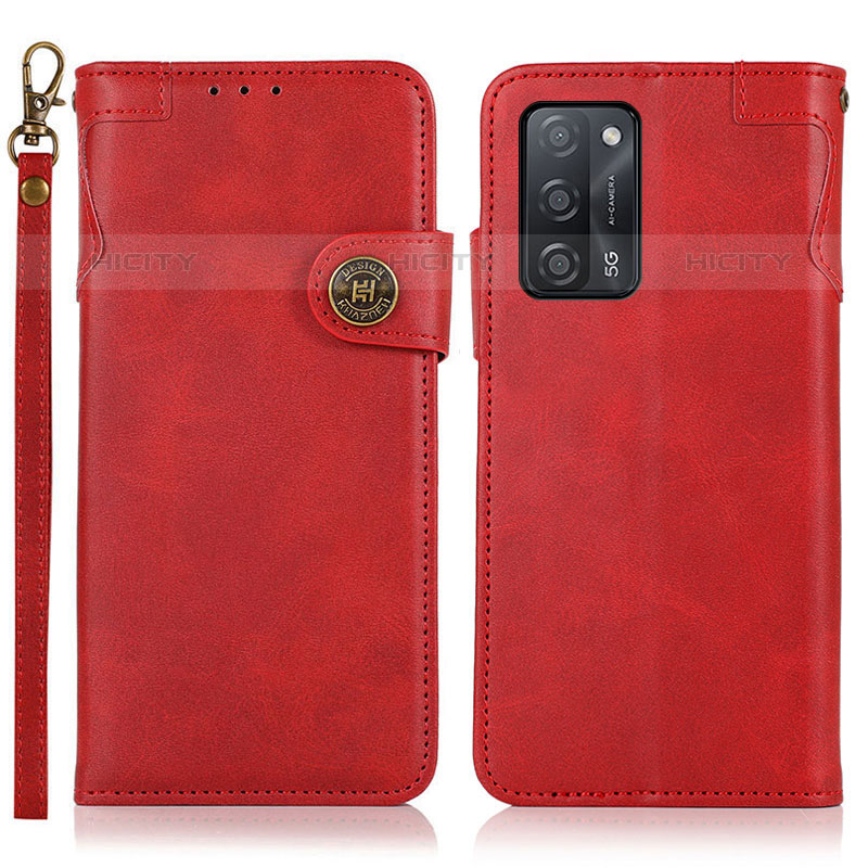 Handytasche Stand Schutzhülle Flip Leder Hülle K03Z für Oppo A53s 5G Rot Plus