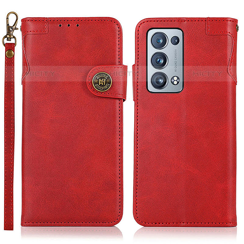 Handytasche Stand Schutzhülle Flip Leder Hülle K03Z für Oppo Reno6 Pro 5G Rot