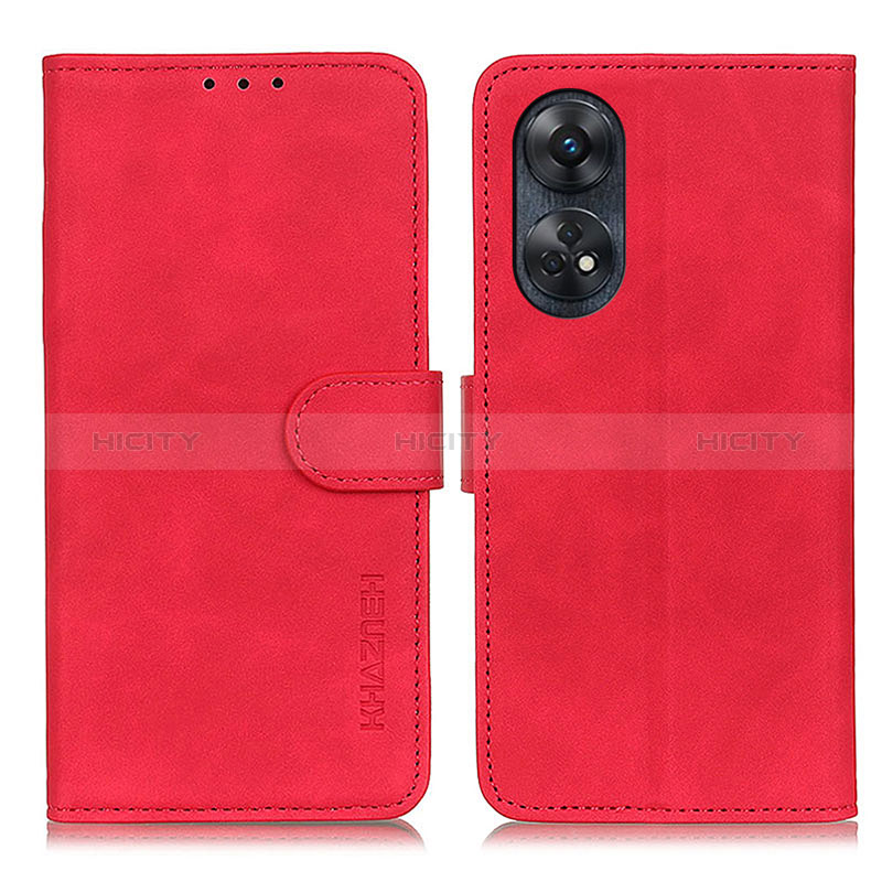 Handytasche Stand Schutzhülle Flip Leder Hülle K03Z für Oppo Reno8 T 4G Rot