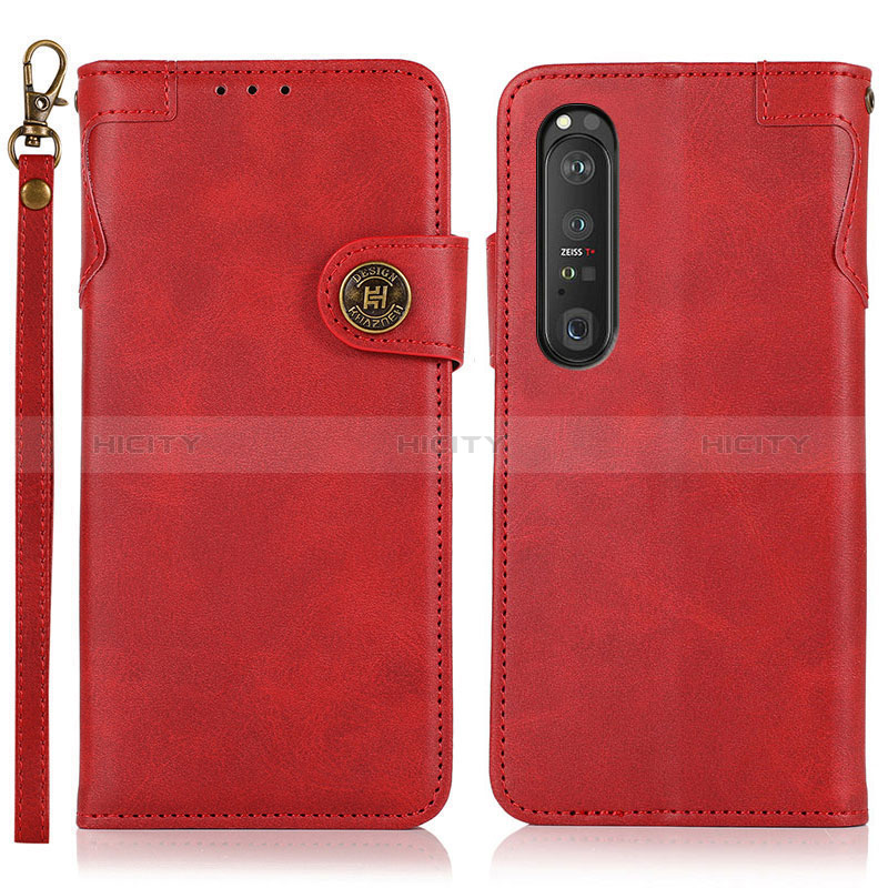 Handytasche Stand Schutzhülle Flip Leder Hülle K03Z für Sony Xperia 1 III Rot