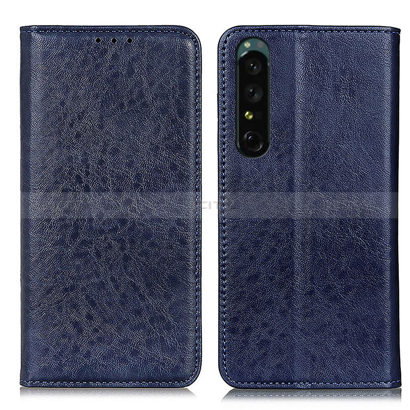 Handytasche Stand Schutzhülle Flip Leder Hülle K03Z für Sony Xperia 1 IV Blau Plus