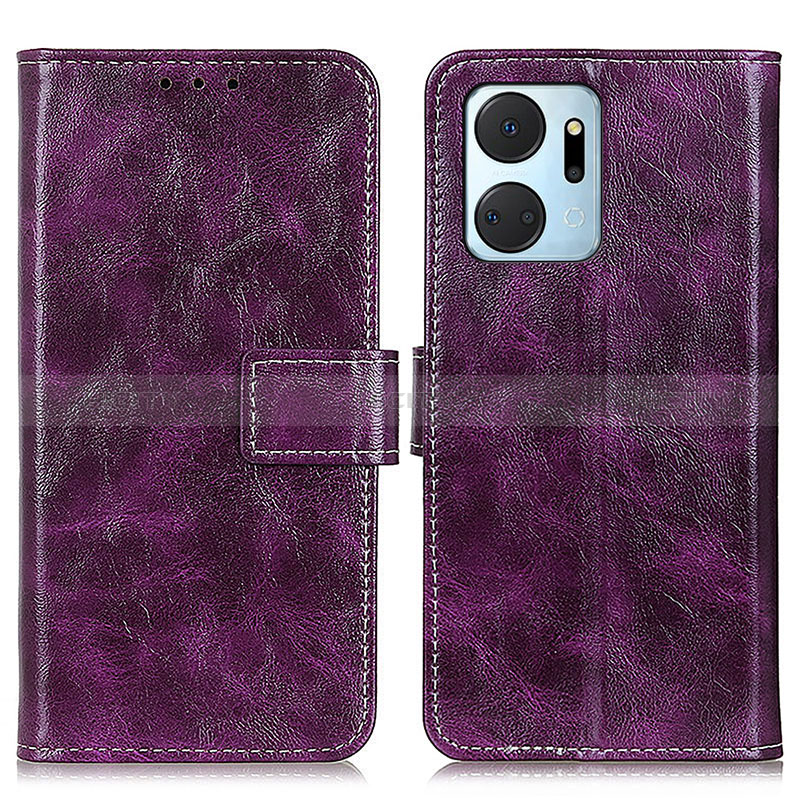 Handytasche Stand Schutzhülle Flip Leder Hülle K04Z für Huawei Honor X7a Violett