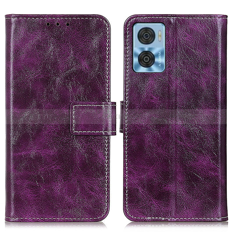 Handytasche Stand Schutzhülle Flip Leder Hülle K04Z für Motorola Moto E22 Violett