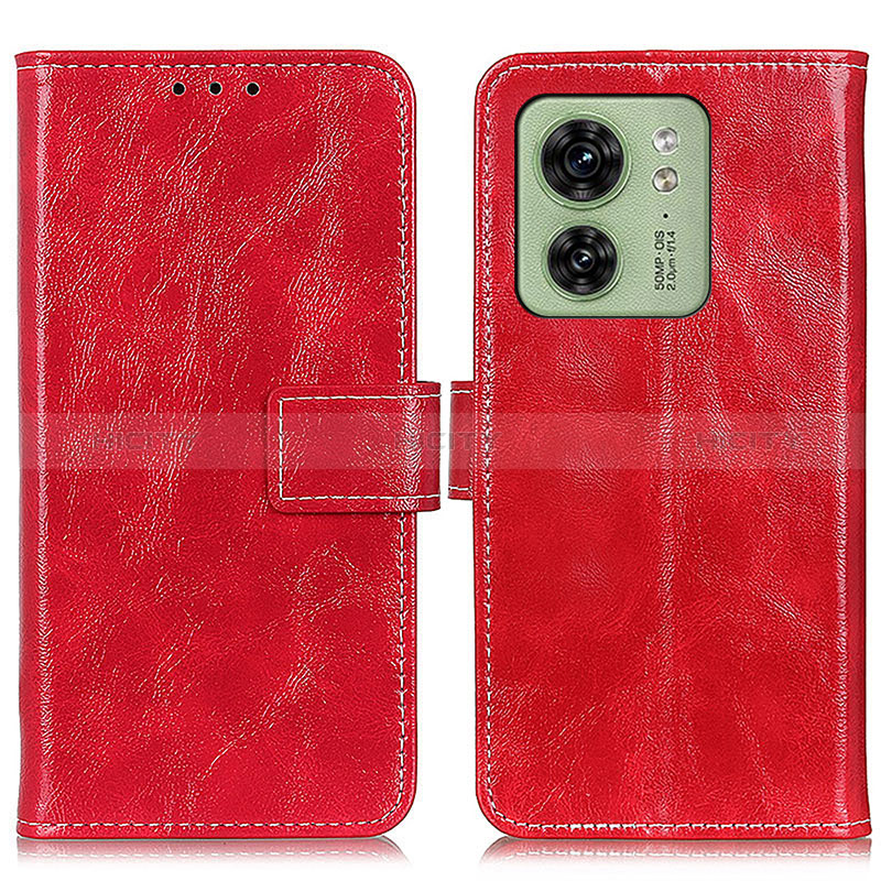 Handytasche Stand Schutzhülle Flip Leder Hülle K04Z für Motorola Moto Edge (2023) 5G Rot