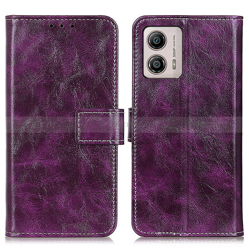 Handytasche Stand Schutzhülle Flip Leder Hülle K04Z für Motorola Moto G53 5G Violett