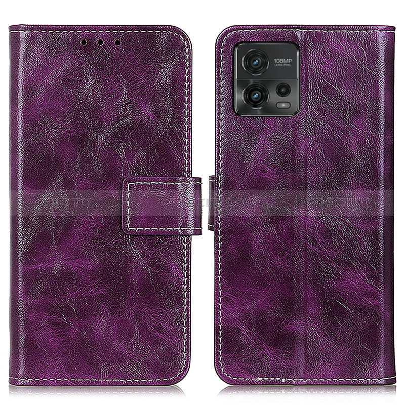 Handytasche Stand Schutzhülle Flip Leder Hülle K04Z für Motorola Moto G72 Violett