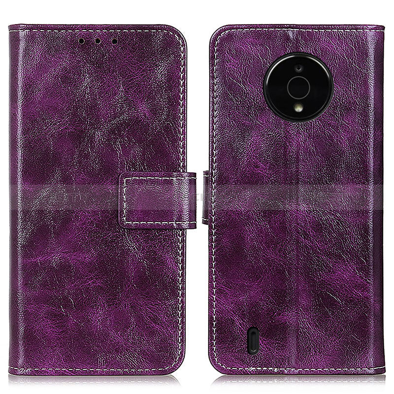 Handytasche Stand Schutzhülle Flip Leder Hülle K04Z für Nokia C200 Violett