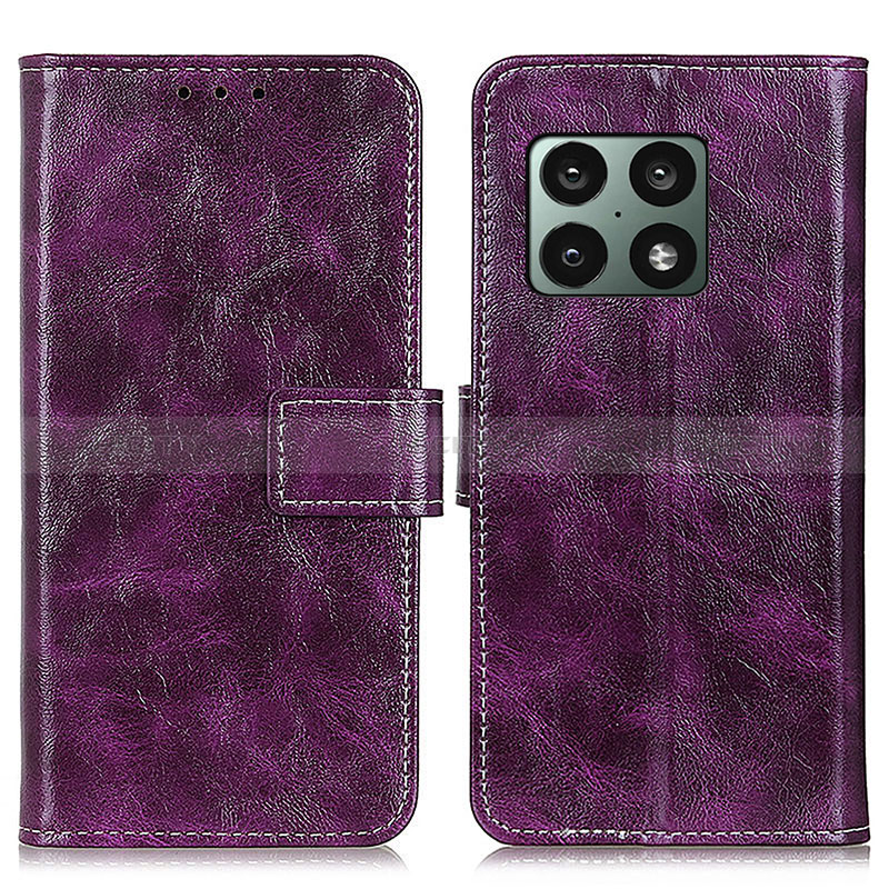 Handytasche Stand Schutzhülle Flip Leder Hülle K04Z für OnePlus 10 Pro 5G Violett Plus