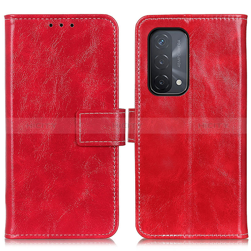 Handytasche Stand Schutzhülle Flip Leder Hülle K04Z für Oppo A74 5G Rot Plus