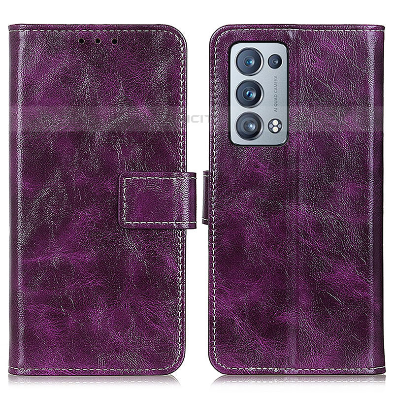 Handytasche Stand Schutzhülle Flip Leder Hülle K04Z für Oppo Reno6 Pro 5G Violett