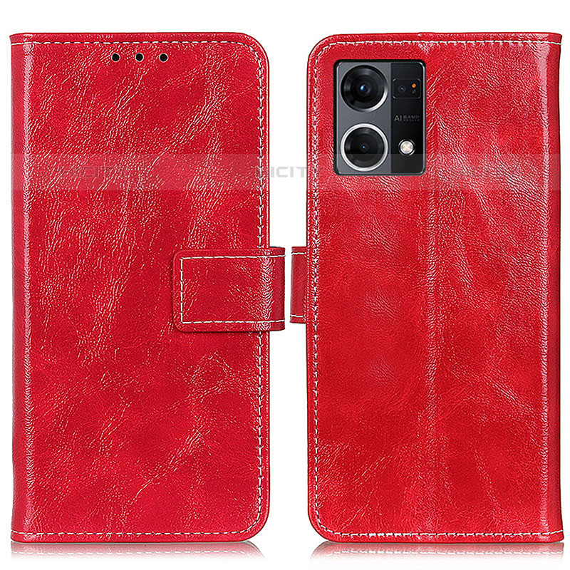 Handytasche Stand Schutzhülle Flip Leder Hülle K04Z für Oppo Reno7 4G Rot