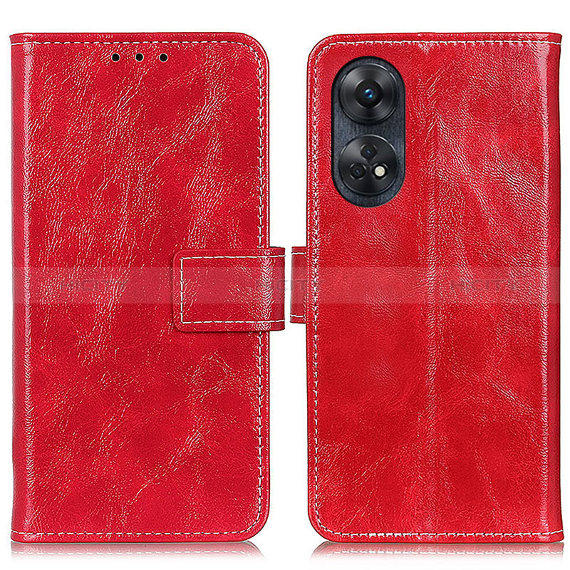 Handytasche Stand Schutzhülle Flip Leder Hülle K04Z für Oppo Reno8 T 4G Rot Plus