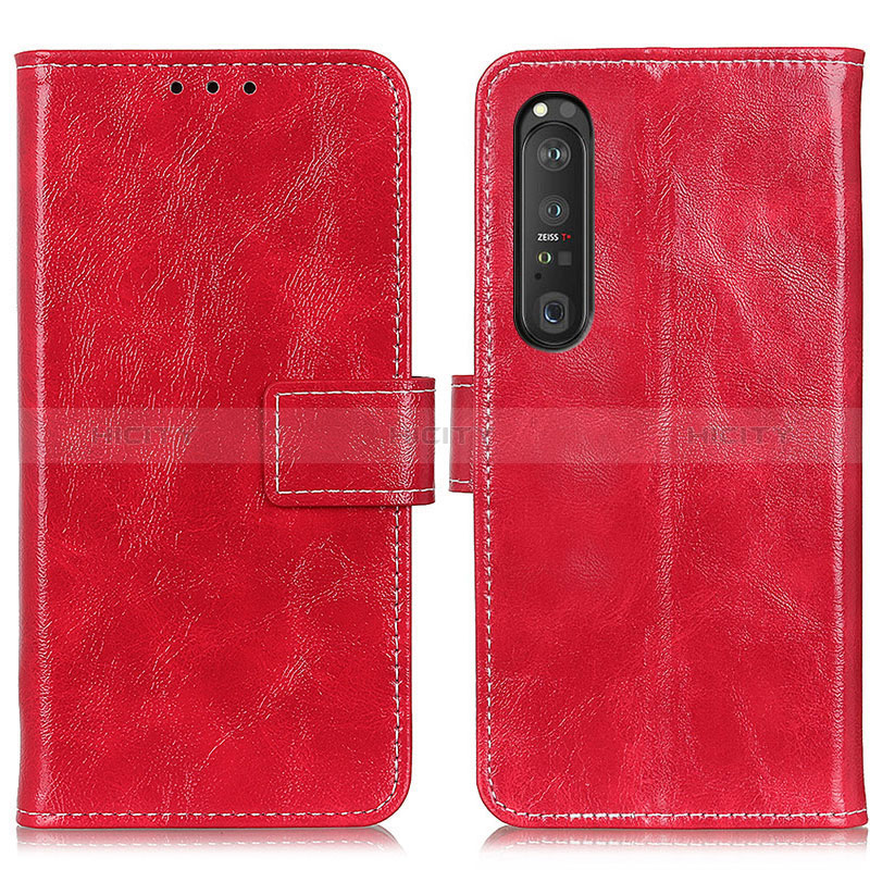 Handytasche Stand Schutzhülle Flip Leder Hülle K04Z für Sony Xperia 1 III Rot Plus