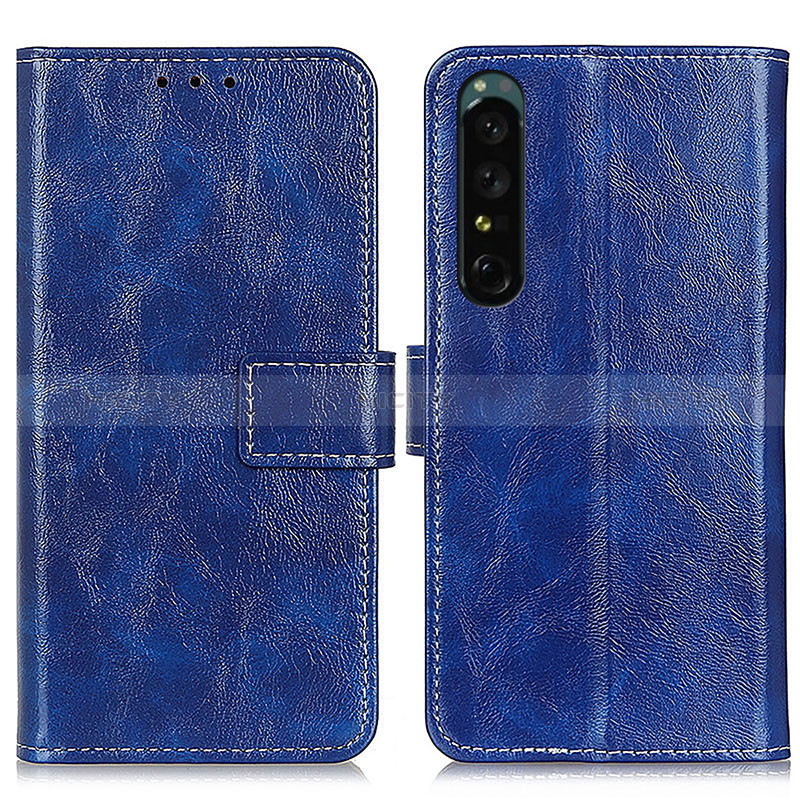 Handytasche Stand Schutzhülle Flip Leder Hülle K04Z für Sony Xperia 1 IV Blau Plus