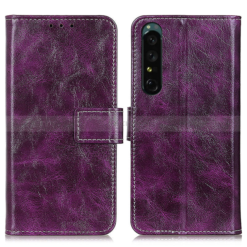 Handytasche Stand Schutzhülle Flip Leder Hülle K04Z für Sony Xperia 1 IV Violett