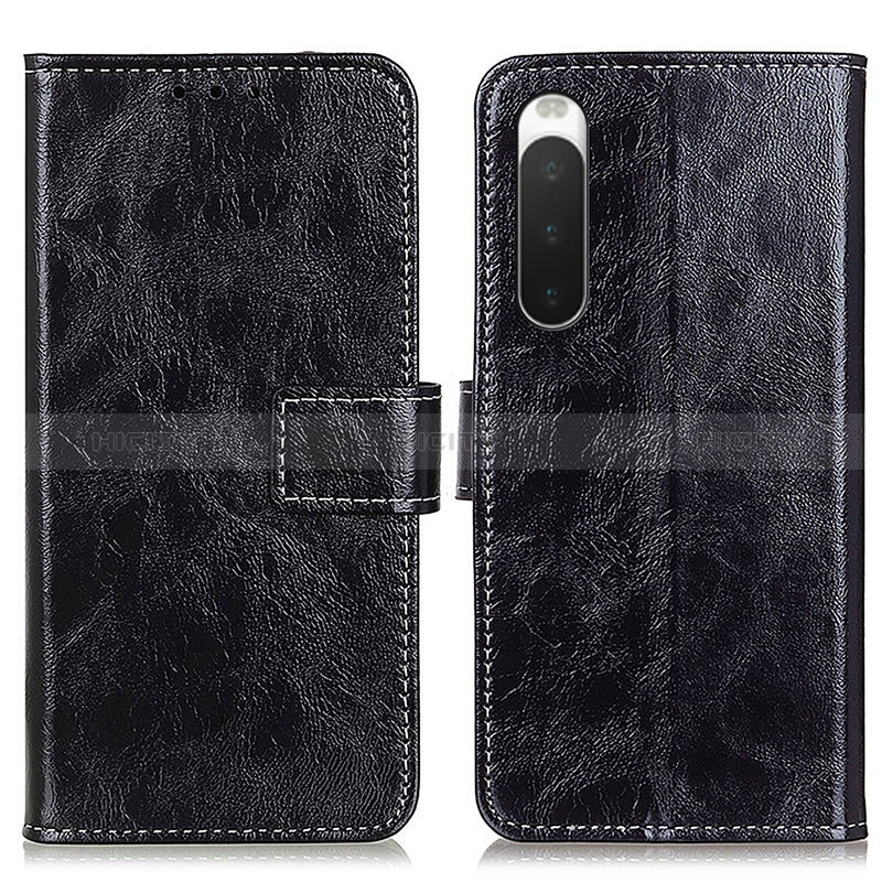 Handytasche Stand Schutzhülle Flip Leder Hülle K04Z für Sony Xperia 10 IV Schwarz Plus