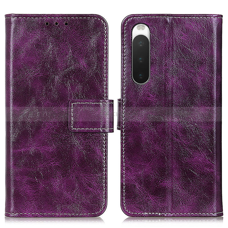 Handytasche Stand Schutzhülle Flip Leder Hülle K04Z für Sony Xperia 10 IV SOG07 Violett Plus