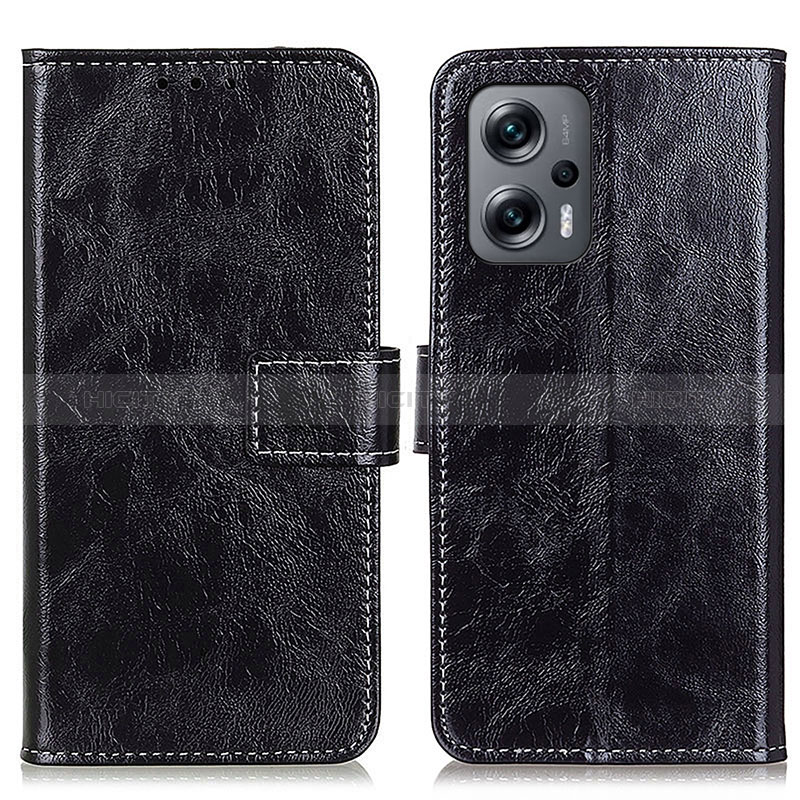 Handytasche Stand Schutzhülle Flip Leder Hülle K04Z für Xiaomi Redmi Note 11T Pro+ Plus 5G Schwarz Plus