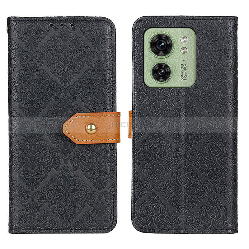 Handytasche Stand Schutzhülle Flip Leder Hülle K05Z für Motorola Moto Edge (2023) 5G Schwarz Plus