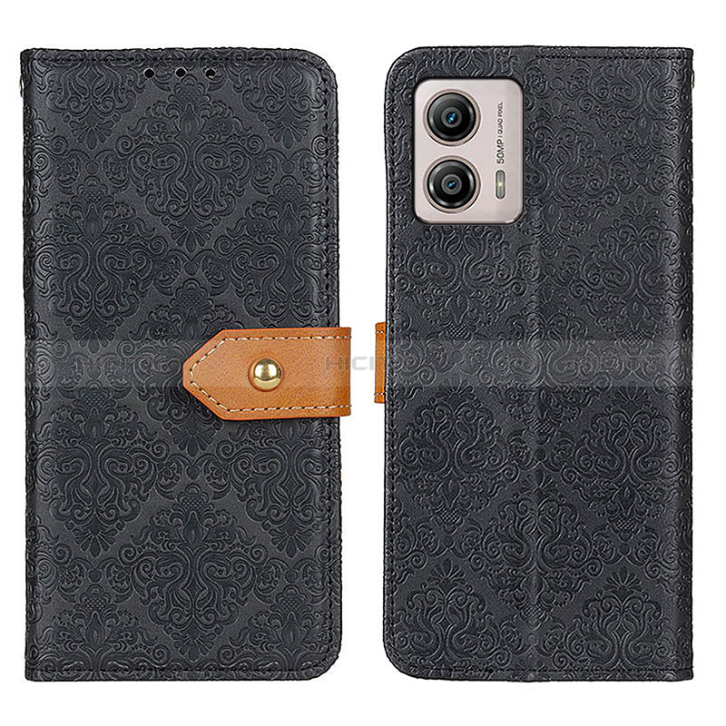 Handytasche Stand Schutzhülle Flip Leder Hülle K05Z für Motorola Moto G53 5G Schwarz