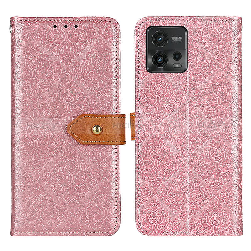 Handytasche Stand Schutzhülle Flip Leder Hülle K05Z für Motorola Moto G72 Rosa