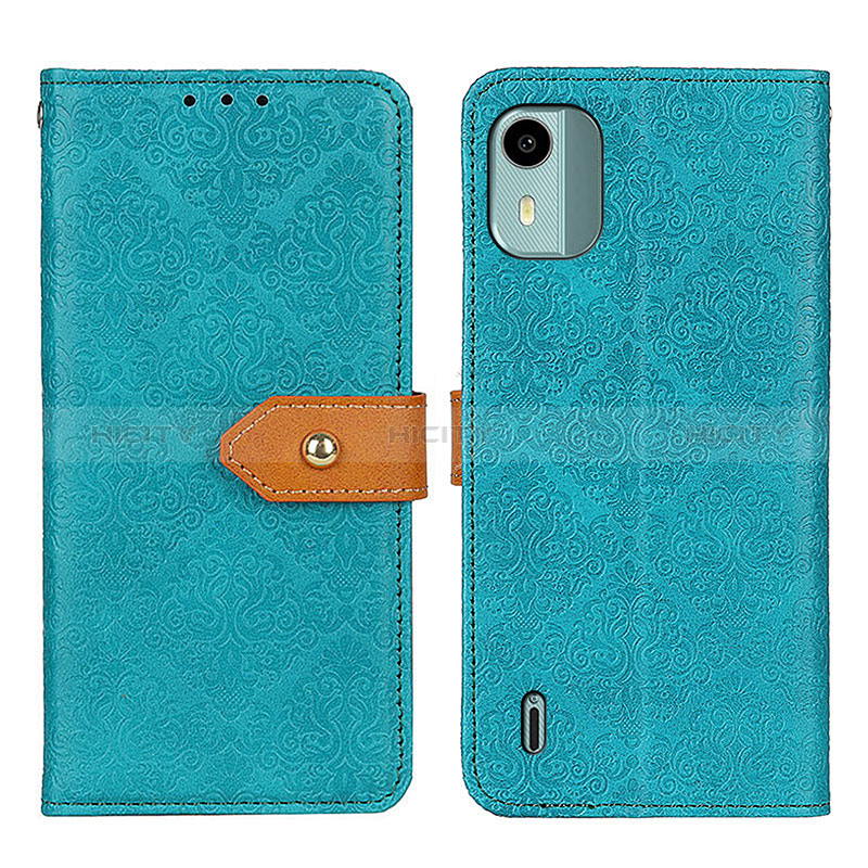 Handytasche Stand Schutzhülle Flip Leder Hülle K05Z für Nokia C12 Plus Grün