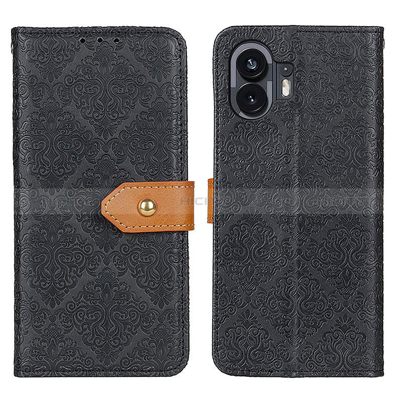 Handytasche Stand Schutzhülle Flip Leder Hülle K05Z für Nothing Phone 2 Schwarz