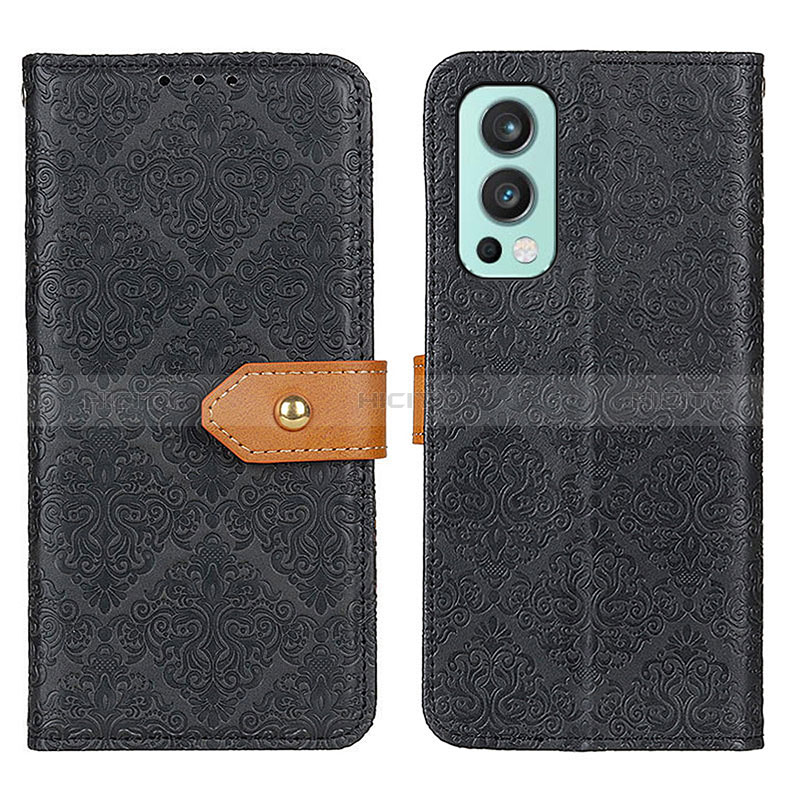 Handytasche Stand Schutzhülle Flip Leder Hülle K05Z für OnePlus Nord 2 5G Schwarz