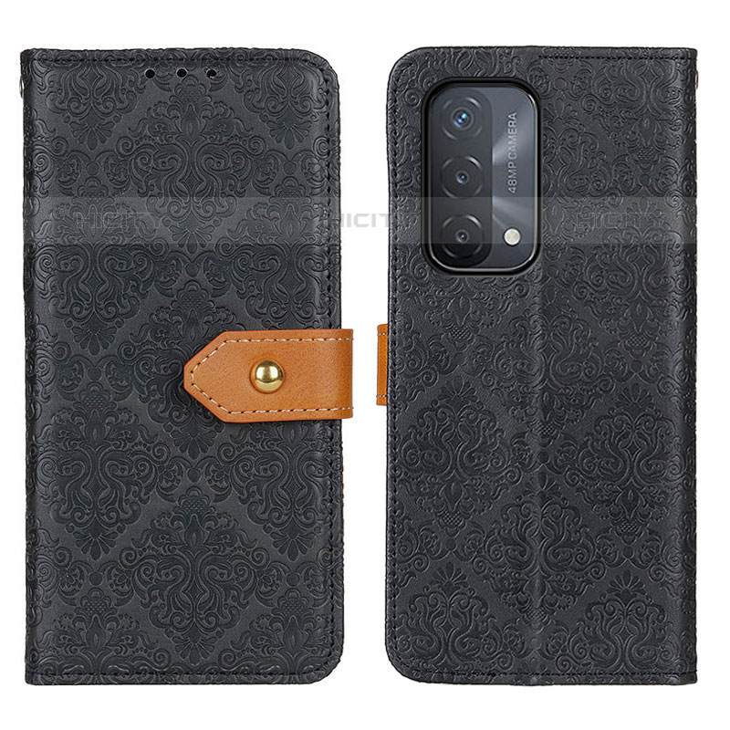 Handytasche Stand Schutzhülle Flip Leder Hülle K05Z für Oppo A93 5G Schwarz