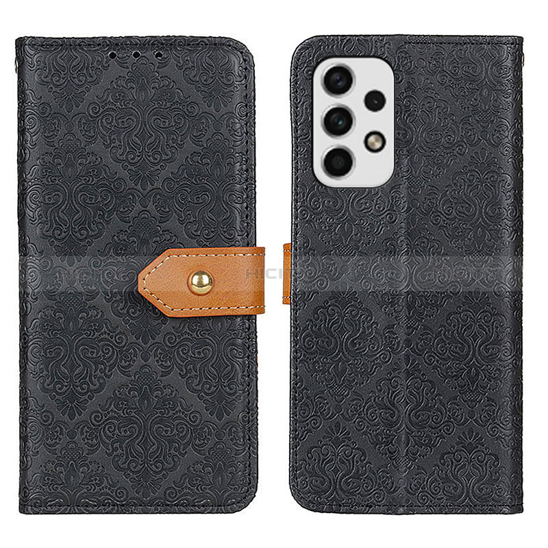 Handytasche Stand Schutzhülle Flip Leder Hülle K05Z für Samsung Galaxy A23 5G Schwarz