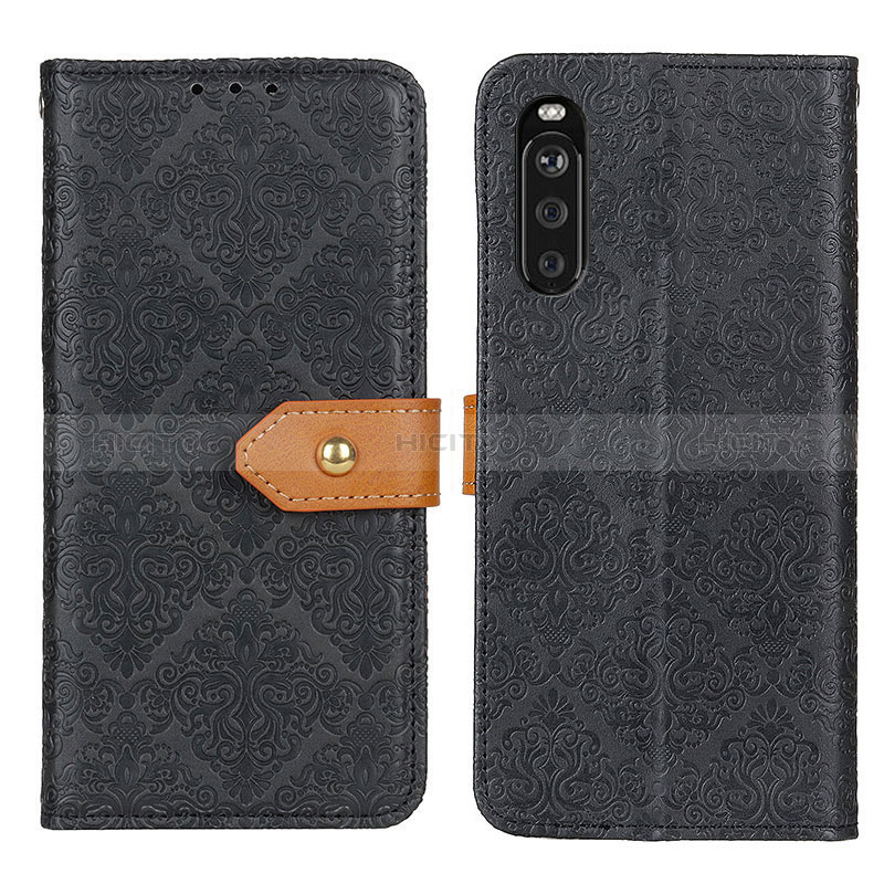 Handytasche Stand Schutzhülle Flip Leder Hülle K05Z für Sony Xperia 10 III Lite Schwarz