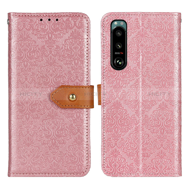 Handytasche Stand Schutzhülle Flip Leder Hülle K05Z für Sony Xperia 5 III SO-53B Rosa Plus